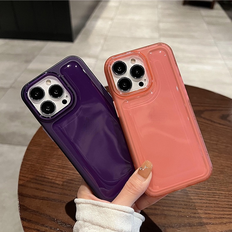 Ốp Điện Thoại iPhone 14 13 12 Pro max case ốp lưng điện thoại i phone 14 pm TPU Mềm Có Túi Khí Chống Sốc Màu Tím Cho iphone 14 11 promax