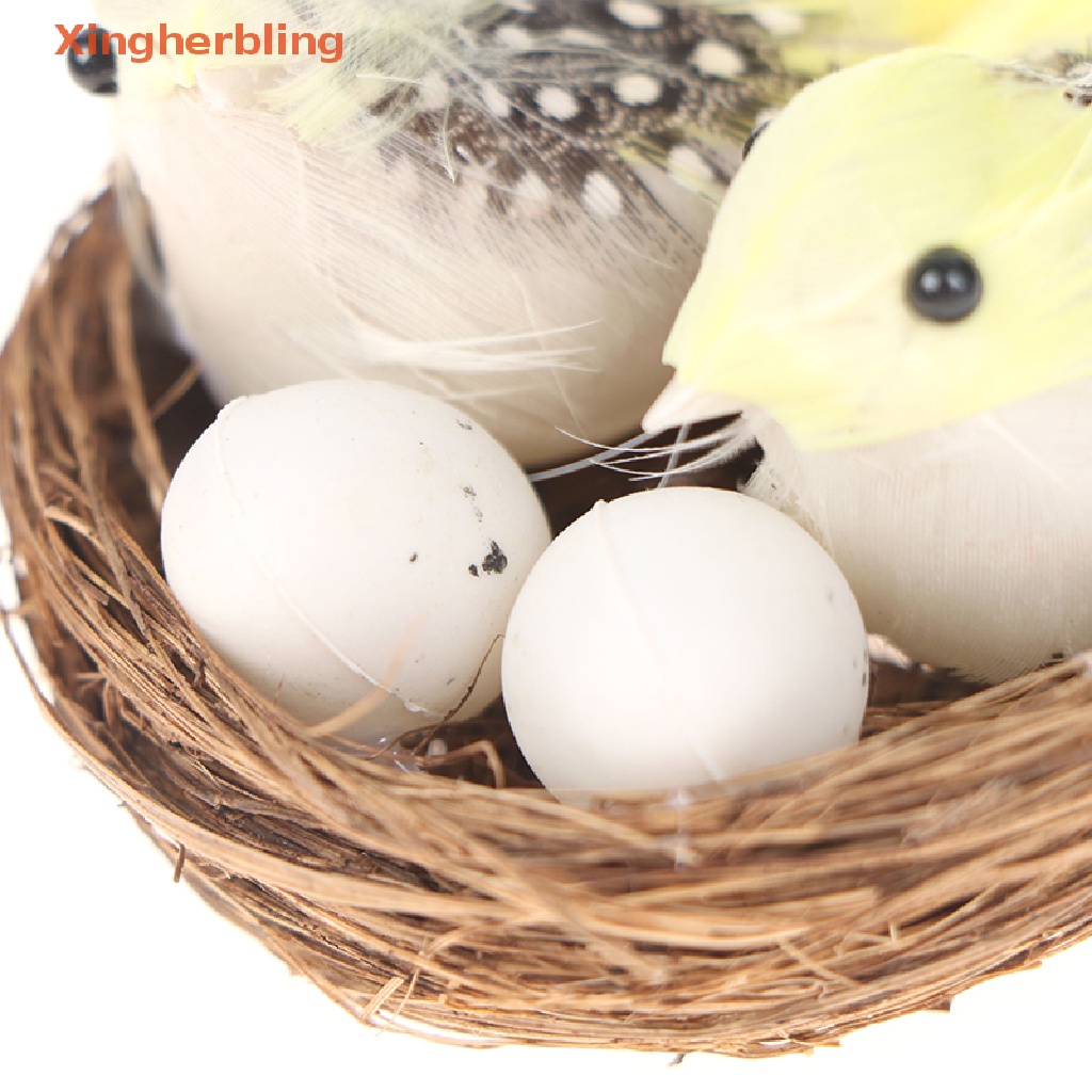 1 Bộ Tổ Chim Và Trứng Giả Cho Trang Trí