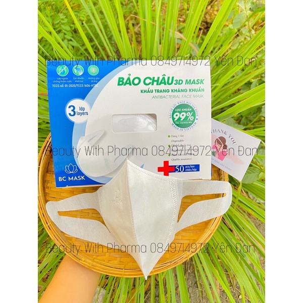 [Buôn Sỉ] 1 Hộp Khẩu Trang 3D Baỏ Châu 50 Cái