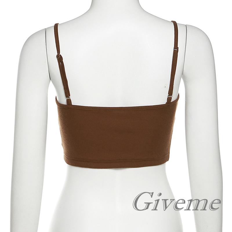 Áo Hai Dây Dáng Ôm In Chữ Phong Cách Cổ Điển Thời Trang Mùa Hè Cho Nữ