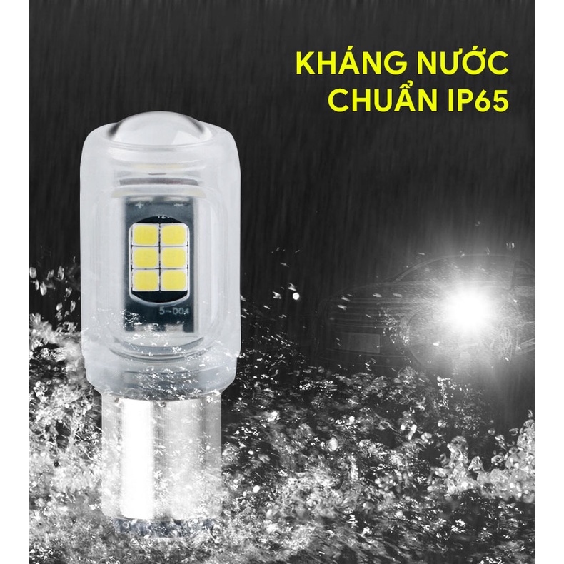 Đèn hậu, báo rẽ LED T20 7440 + chớp F1  chip 3030 1153030-16