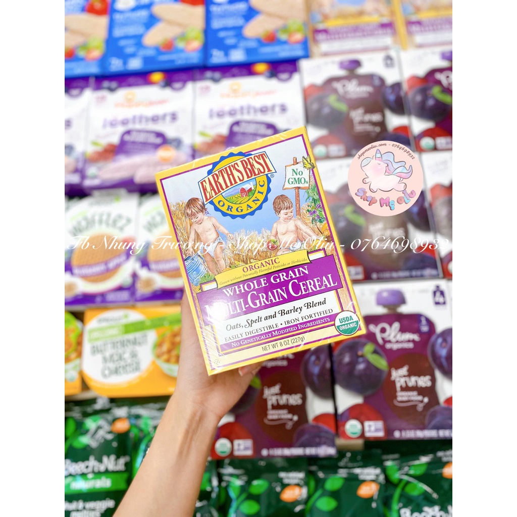 [ĐỦ BILL] Bột ăn dặm ngũ cốc hữu cơ EARTH’S BEST ORGANIC cho bé từ 4 tháng tuổi 227g - Shop Mẹ Oliu