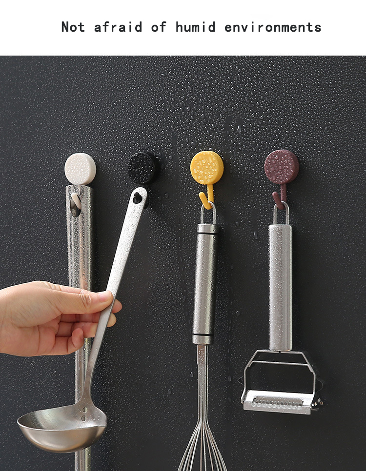 Móc treo đồ dán tường mini độ dính mạnh kiểu morandi dễ thương sáng tạo dùng để trang trí nhà tắm trong nhà