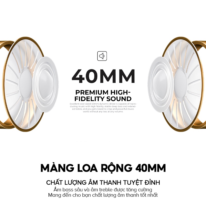 Tai Nghe Headphone Bluetooth HAVIT H633BT, Kiểu Dáng Công Thái Học, Nghe Đến 22H - Chính Hãng BH 12 Tháng