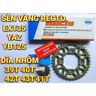 Nhông sên dĩa nhôm 7075 exciter 135/yaz/yb125 nhôm siêu bền sên vàng recto