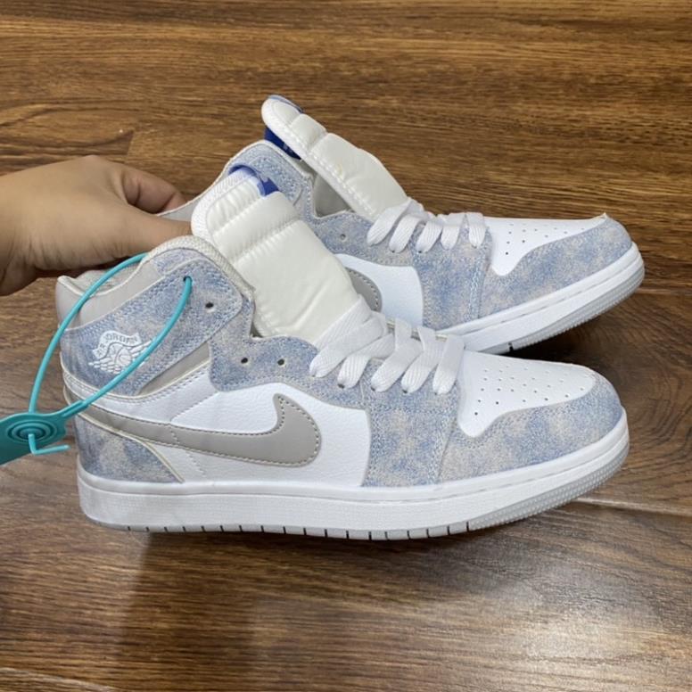 Giày Jordan hyper r royal xanh bò nỉ cao cổ mới, Giày JD hyper xanh loang nam nữ hot nhất 2021- Hàng chuẩn