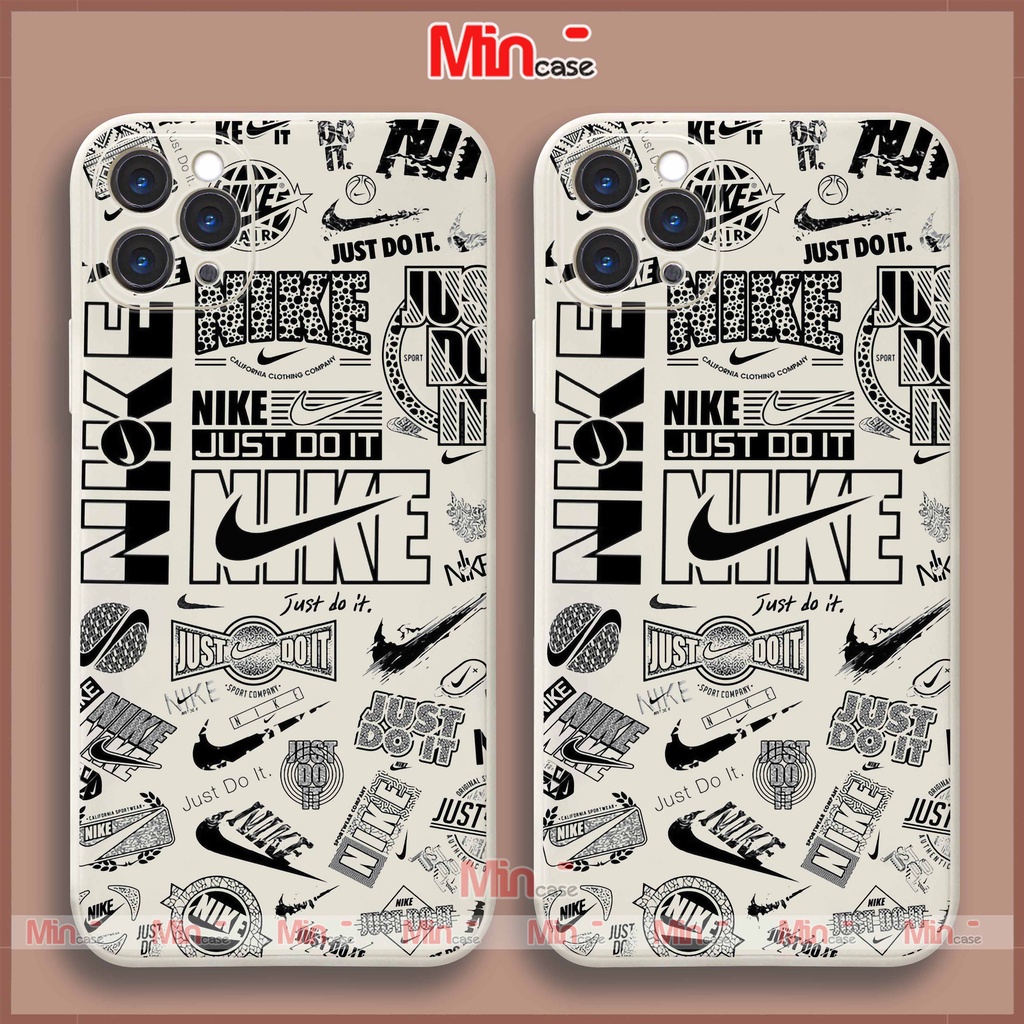 Ốp lưng iPhone Nike cạnh viền vuông silicon mềm dẻo bảo vệ camera cho iphone 6/6s/7/8/X/XS/XR/11/12/13/14 Pro Plus Max