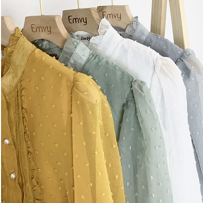 [Mã WASTUP giảm 10% tối đa 30K đơn 99K] Áo sơ mi kiểu nữ 2 lớp lót lụa cao cấp Emvy - H2 | BigBuy360 - bigbuy360.vn