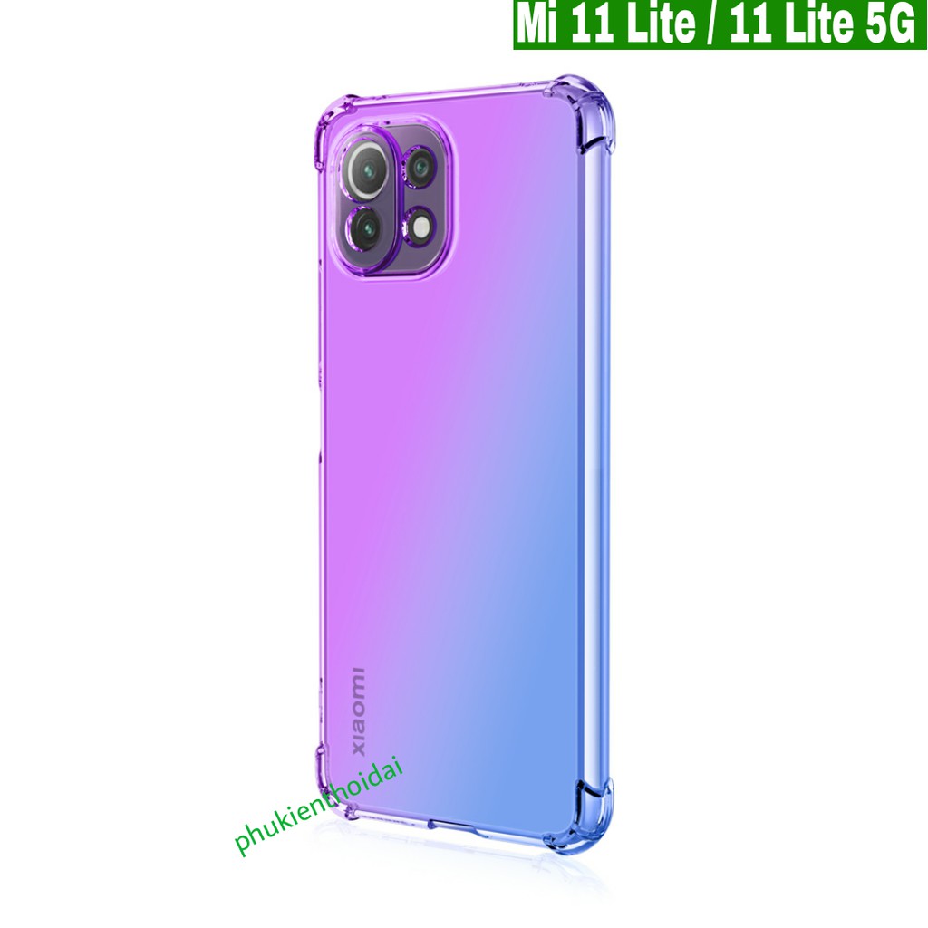 Ốp lưng Xiaomi Mi 11 Lite / 11 Lite 5G / Xiaomi 12 Lite / Xiaomi 13 Lite dẻo đa sắc lồi 4 góc chống sốc cao cấp