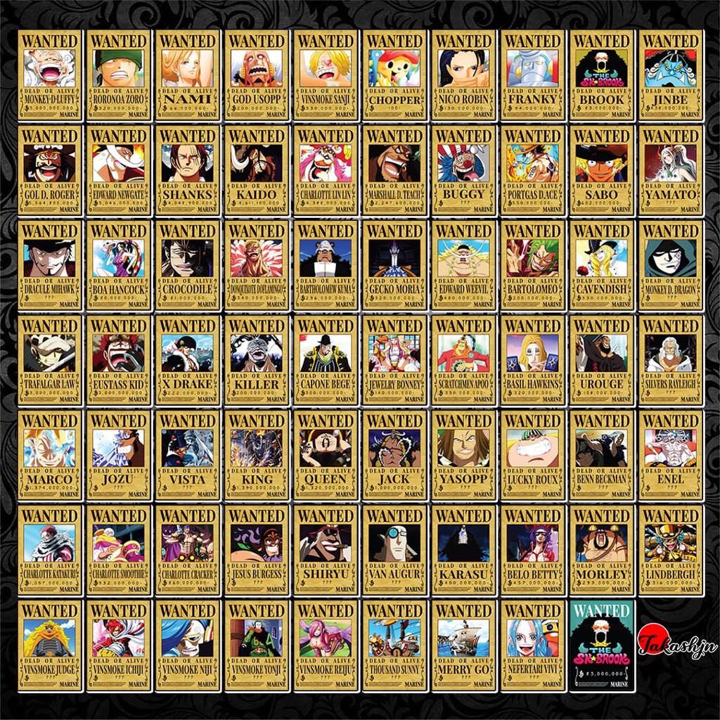 A3 - Tờ truy nã - Wanted Poster nhân vật One Piece - Khổ lớn 28.7 cm x 40. 6cm