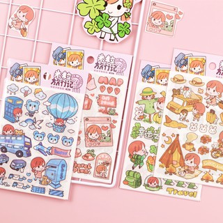 Nhãn Dán Trang Trí Ghi Chú Hình Cô Gái Đáng Yêu 72082 #