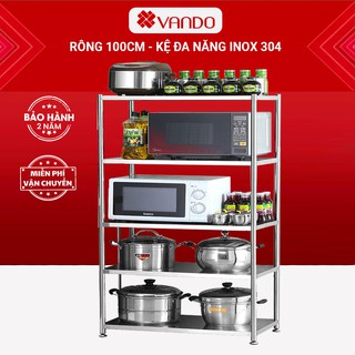 Giá Kệ Để Đồ Đa Năng INOX 304 VANDO, Kệ Để Lò Vi Sóng, Kệ Lò Nướng, Kệ Để Đồ Nhà Bếp