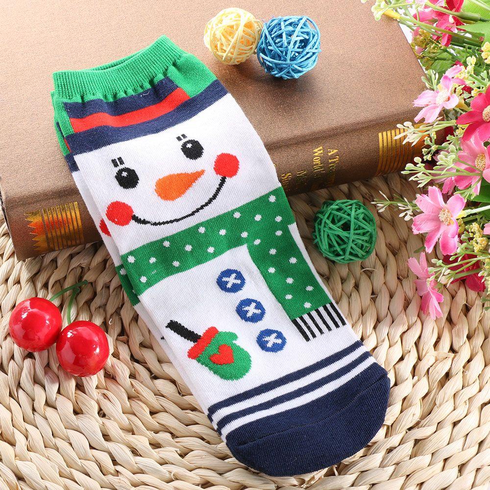 Set 10 Đôi Tất Cotton Mềm Mại Giữ Ấm Mùa Đông In Họa Tiết Ông Già Noel Thời Trang