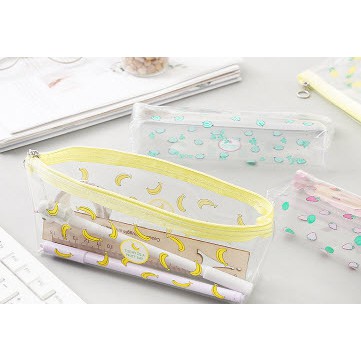 Hộp bút hoa nhí HB248 hộp bút túi viết bóp viết trong bóp viết quả chuối dâu chanh hộp bút dễ thương