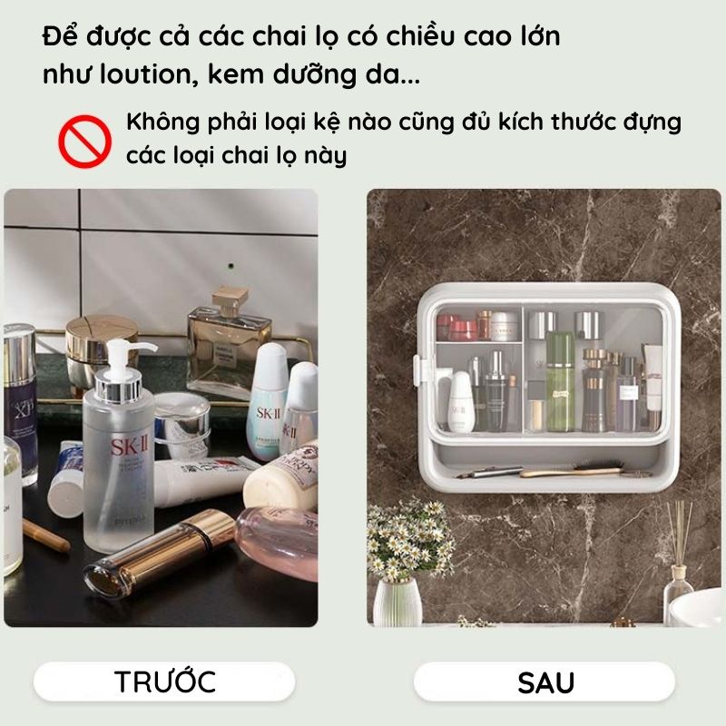 Kệ đựng mỹ phẩm treo tường IMA Store loại lớn - Kệ treo nhà tắm gắn tường cao cấp kiêm tủ thuốc bằng nhựa