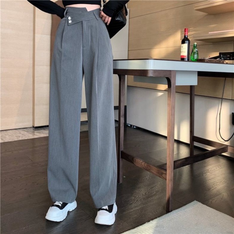 Quần Ống Rộng Cạp Cao Baggy, Quần Suông Ống Loe Culottes Nữ Siêu Hót 2021 Hàng Quảng Châu