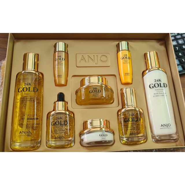 Full Bộ Set Dưỡng Da Tinh Chất Vàng 24K ANJO