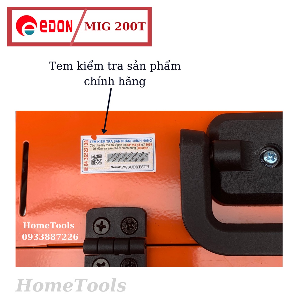 Máy hàn MIG 5 chức năng MIG 200T thương hiệu Edon - Tặng cuộn dây hàn không dùng khí 1kg