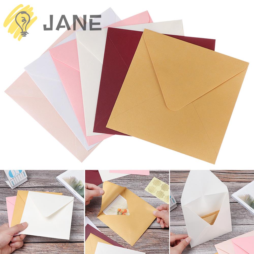 Set 10 Thiệp Giấy Vuông Đính Ngọc Trai