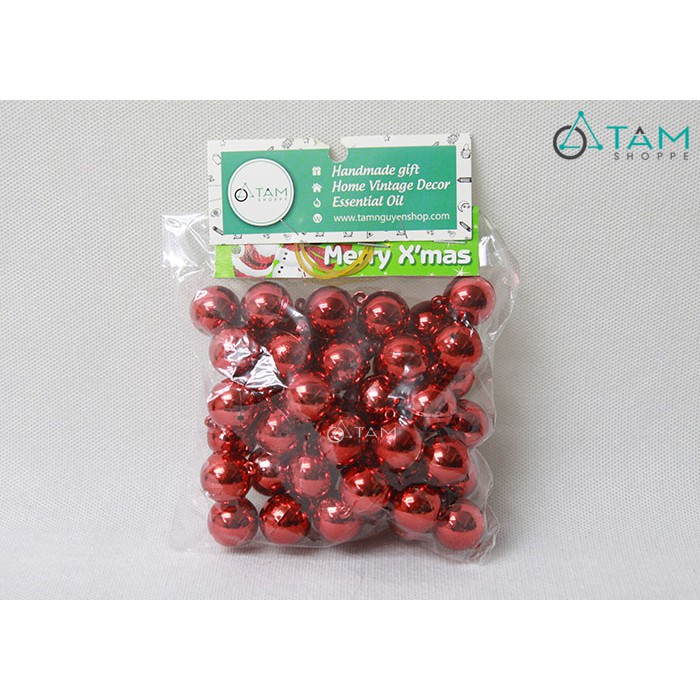 Bịch 48 trái châu Noel nhí màu đỏ NOEL-TRCH-04