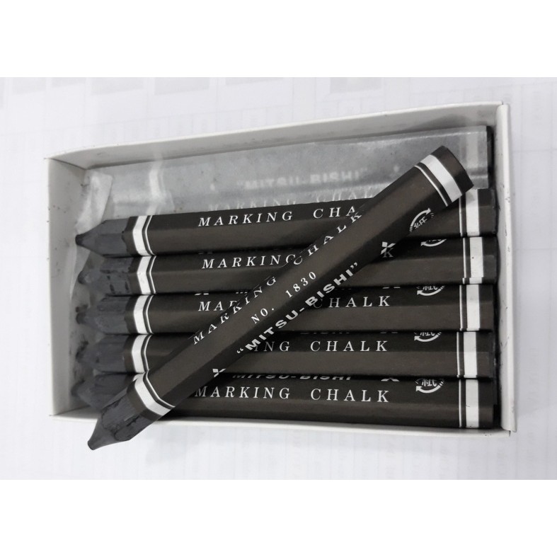 Phấn sáp màu đen viết lên kim loại Uni Mitsubishi Marking Chalk 1830 black (1 cây)
