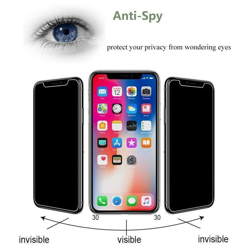 2Pcs Riêng Tư Chống Nhìn Trộm  Kính cường lực for Xiaomi MI A1 A2 A3 POCO F1 F2 F3 Pro X2 A2 Lite 5X 6 6X 8 SE 9 Play MIX 3 MAX 3 Pocophone full màn Bảo vệ màn hình trong suốt Anti Spy Film Privacy Anti-Peeping