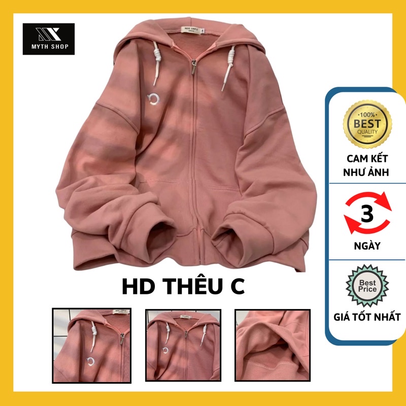 Áo Khoác Nỉ Bông Form Rộng Thêu C Unisex Ulzzang