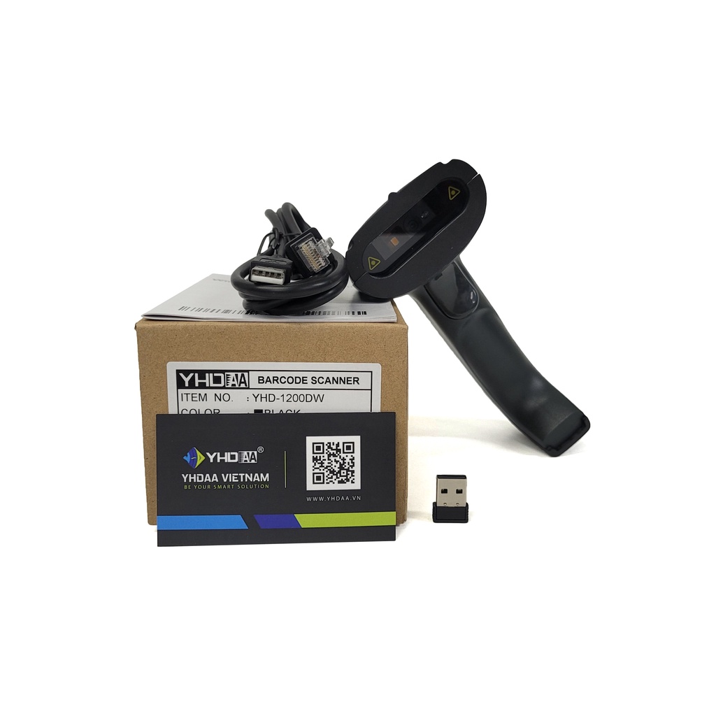 Máy bắn mã vạch không dây YHD 1200DW 2D đọc mã vạch Barcode 1D Qrcode 2D dùng trên Máy tính, Laptop