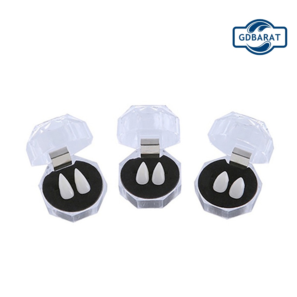 Bộ 2 Răng Nanh Giả 13/15/17/19mm Dùng Hóa Trang Halloween