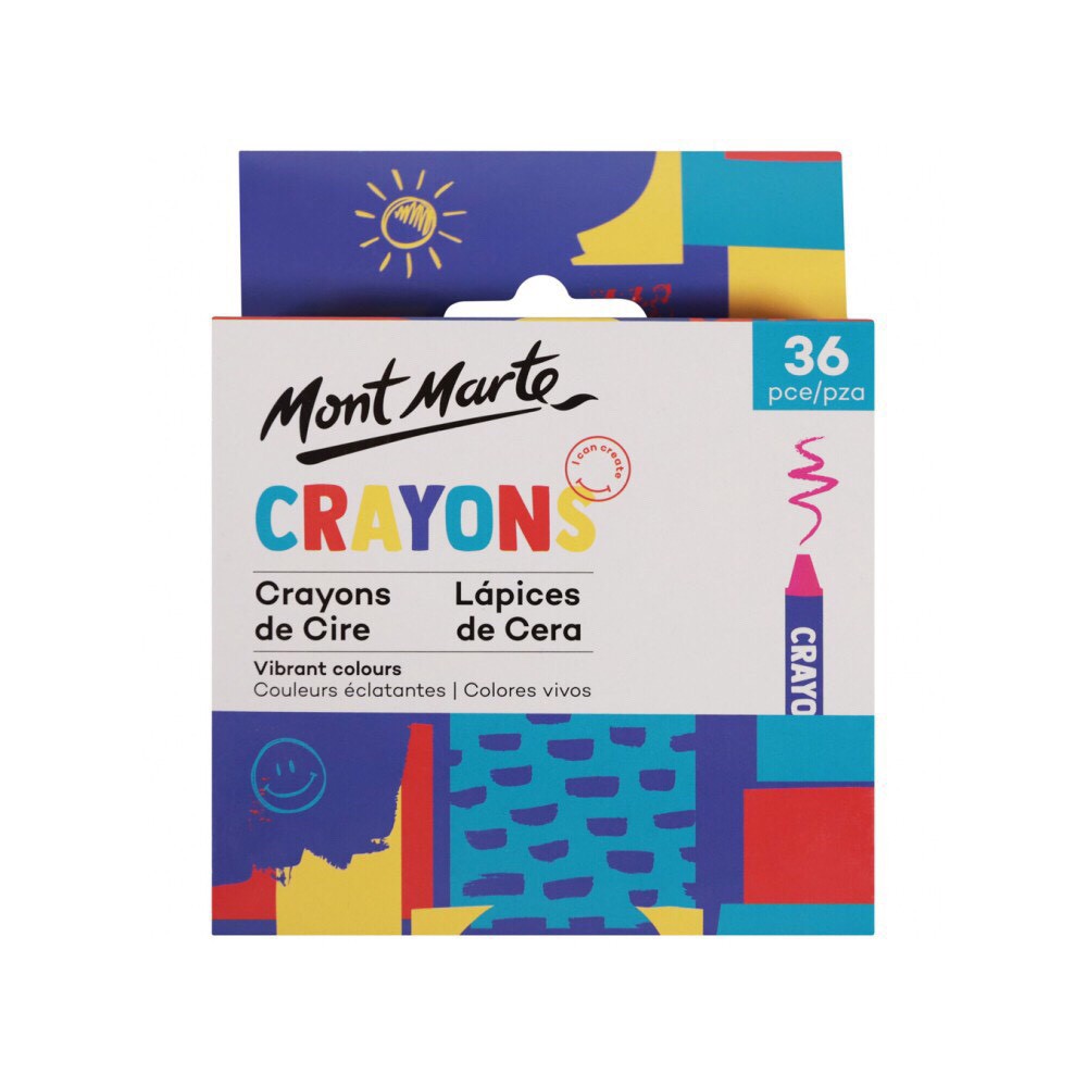 Bút màu sáp cao cấp Mont Marte - Màu Cho Bé Tập Vẽ (Crayon)