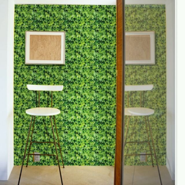 Decal giấy dán tường thảm lá xanh (khổ rộng 45cm)