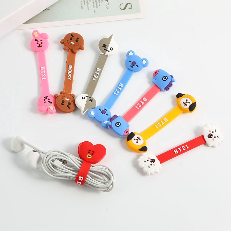 BTS BT21 Dây Quấn Cáp Tai Nghe Gọn Gàng Hình Bt21 Dễ Thương