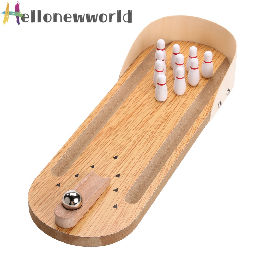 Bộ đồ chơi bowling bằng gỗ mini để bàn trang trí cho trẻ em
