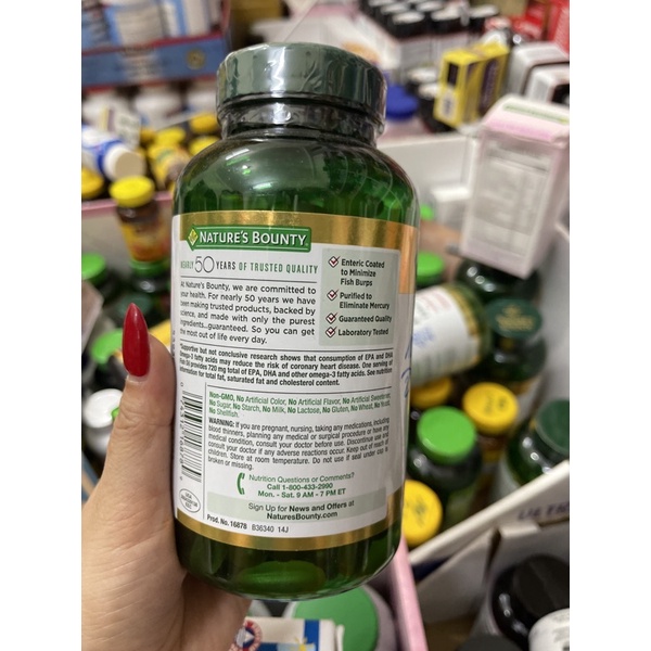 Dầu cá nature s bounty fish oil omega 3 1200mg 200 viên thanh lý d6-2024