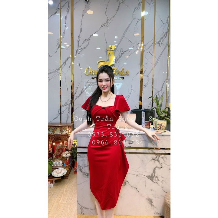 [9.9 Sales Freeship] Đầm nữ thiết kế dự tiệc, đầm umi cổ vuông tay xòe nhún eo dáng dài đi tiệc sang trọng dx