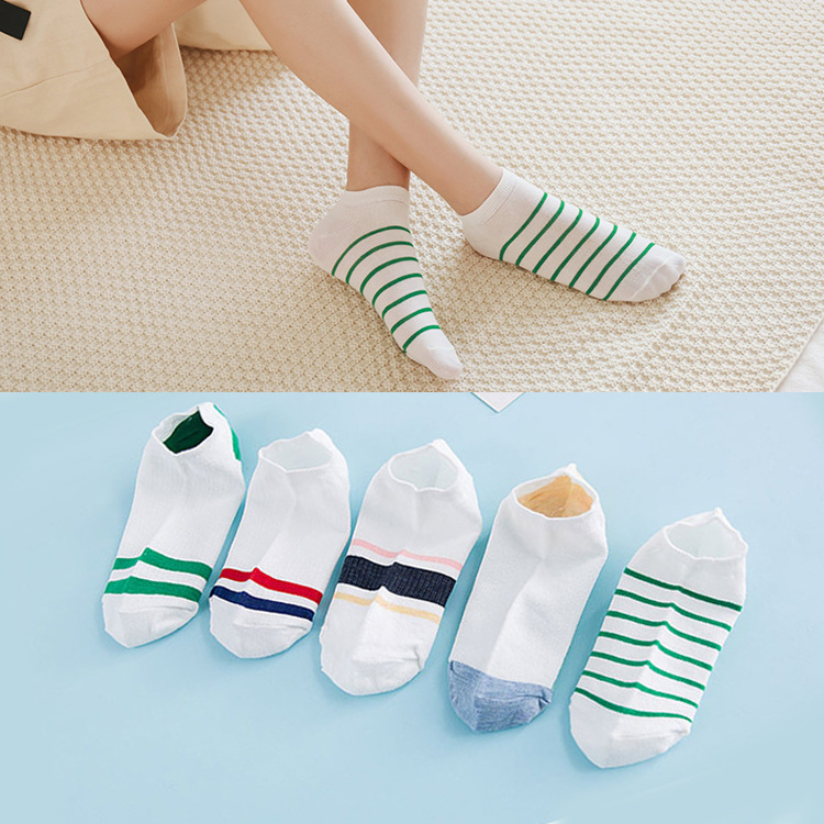 Bộ 5 đôi vớ cotton cổ ngắn thời trang dễ thương cho nữ sinh