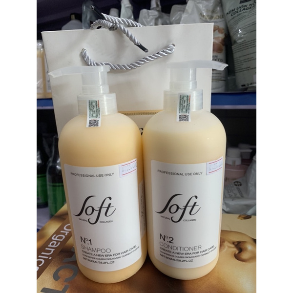 SOFT- CẶP DẦU GỘI DẦU XẢ NGĂN NGỪA GẦU, TÓC BÔNG XÙ, TÓC GÃY PHỤC HỒI TÓC 800ML