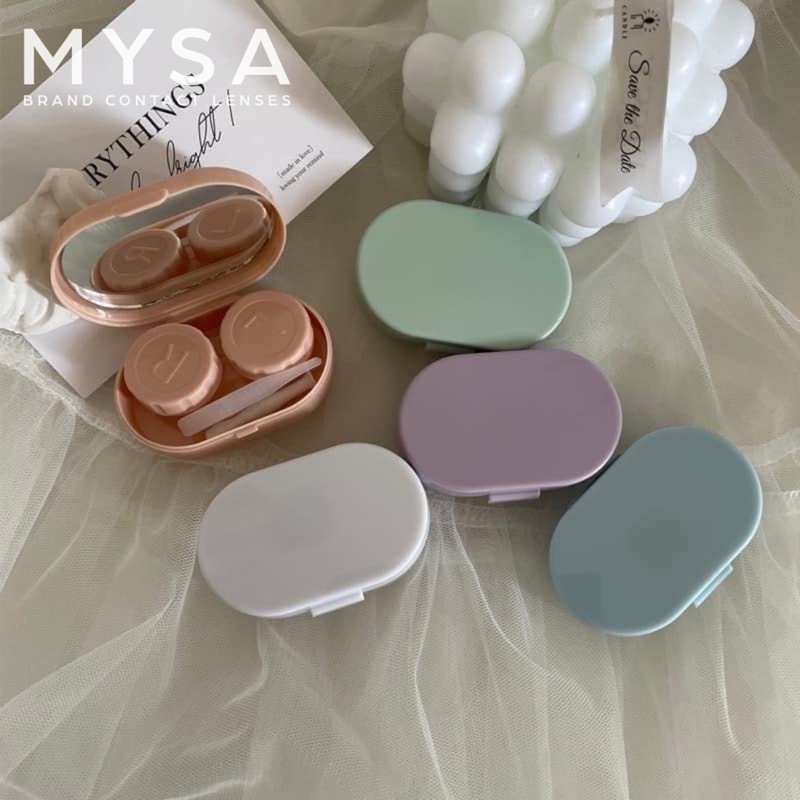 Khay Đựng Mini Có Gương Và Dụng Cụ Đeo Lens Nhỏ Xinh