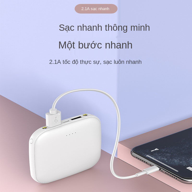 Pin sạc dự phòng mini 20000mAh, siêu mỏng, dung lượng lớn nhanh, nhỏ gọn và di động, cô gái dễ thương 10W tùy chỉnh