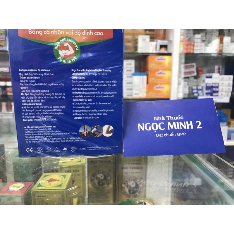 ✅ [Chính Hãng] URGO Ít thắm nước, độ dính cao, trong suốt băng cá nhân vải độ dính cao HỘP 102 MIẾNG 100 miếng,30 miếng