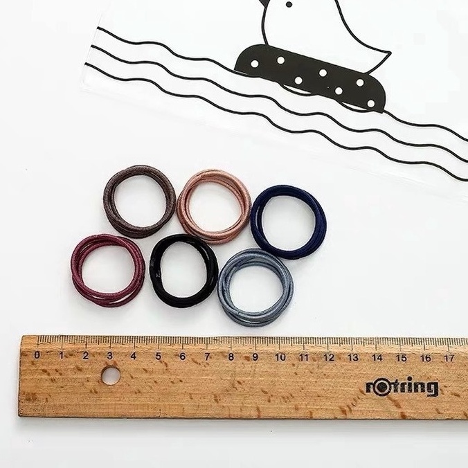 Set 100 Dây Buộc Tóc Bằng Cao Su Co Giãn Màu Trơn Phong Cách Hàn Quốc Cho Nữ