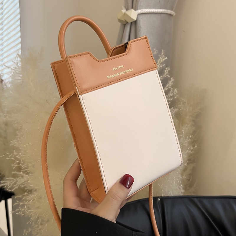 Túi Đeo Vai Hình Vuông Cỡ Nhỏ Màu Sắc Tương Phản Thời Trang Cho Nữ