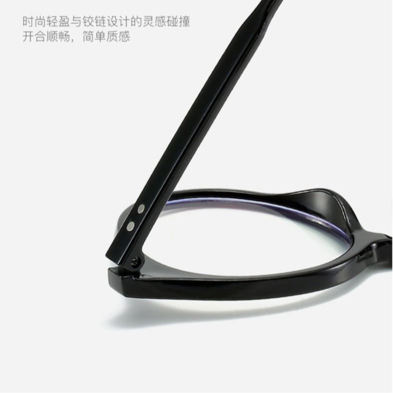 Mắt kính gọng tròn bằng nhựa chống ánh sáng xanh phong cách Hàn Quốc cổ điển thời trang cho nữ