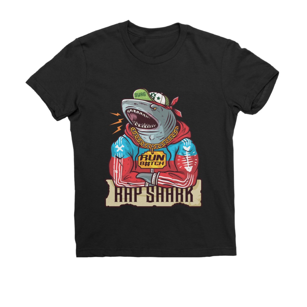 Áo thun nam nữ in hình Rap Shark