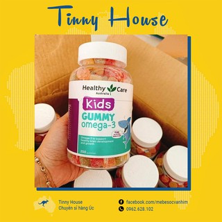 Kẹo dẻo DHA cho bé từ 2 tuổi Healthy Care Kids Gummy Omega-3 250 viên