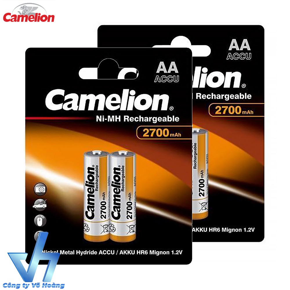 Bộ 4 pin sạc AA Camelion MẪU MỚI 2700mAh (Hợp Lực)