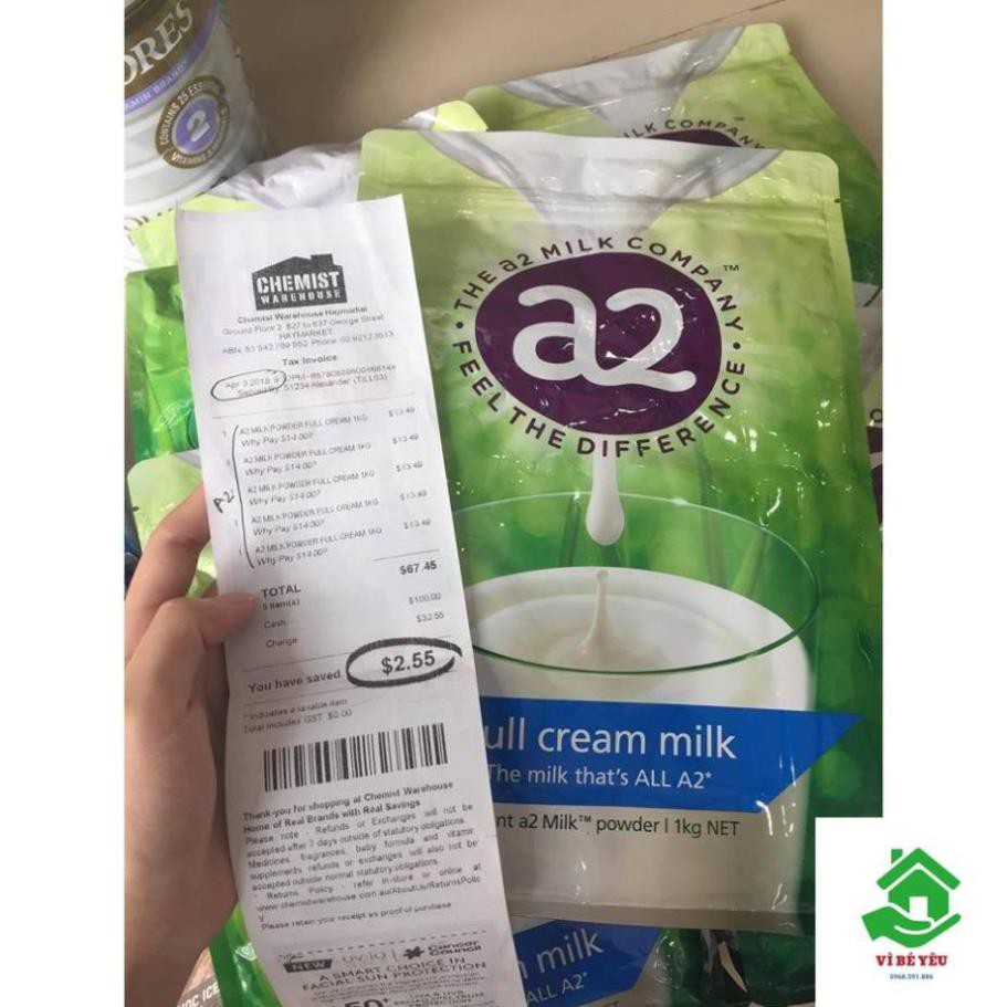 [2022] Sữa bột A2 nguyên kem/tách kem 1kg Úc hàng Air