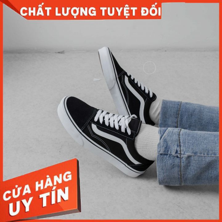 [ 𝐂𝐇𝐈́𝐍𝐇 𝐇𝐀̃𝐍𝐆 ] VAN.S OLD SKOOL BLACK WHITE LOW