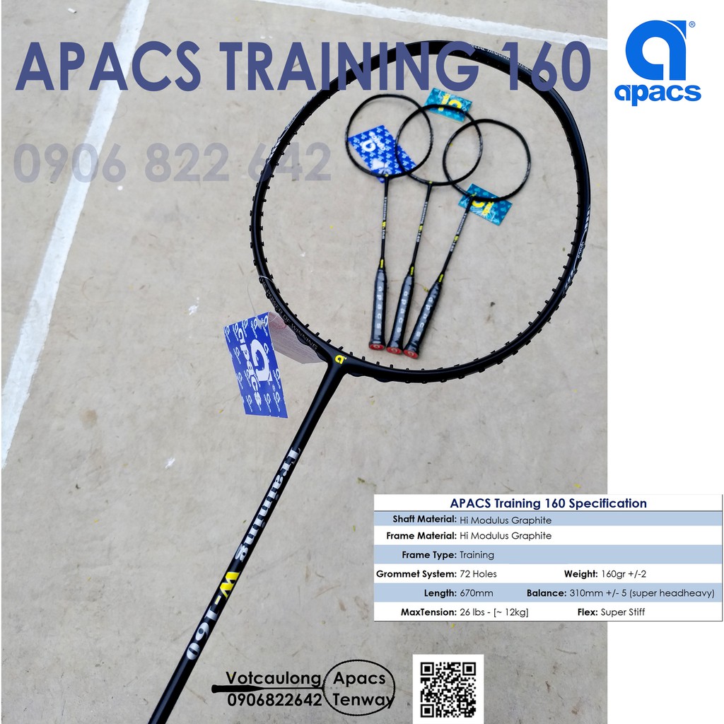 Vợt tập cầu lông Apacs Training 160gr | Cải thiện khả năng điều vợt, tăng sức mạnh cho cú đánh