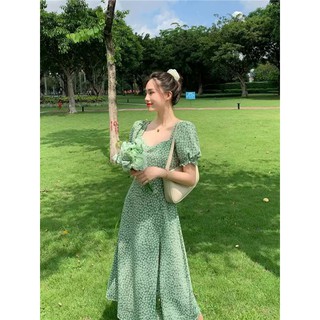 Đầm hoa maxi xẻ tà